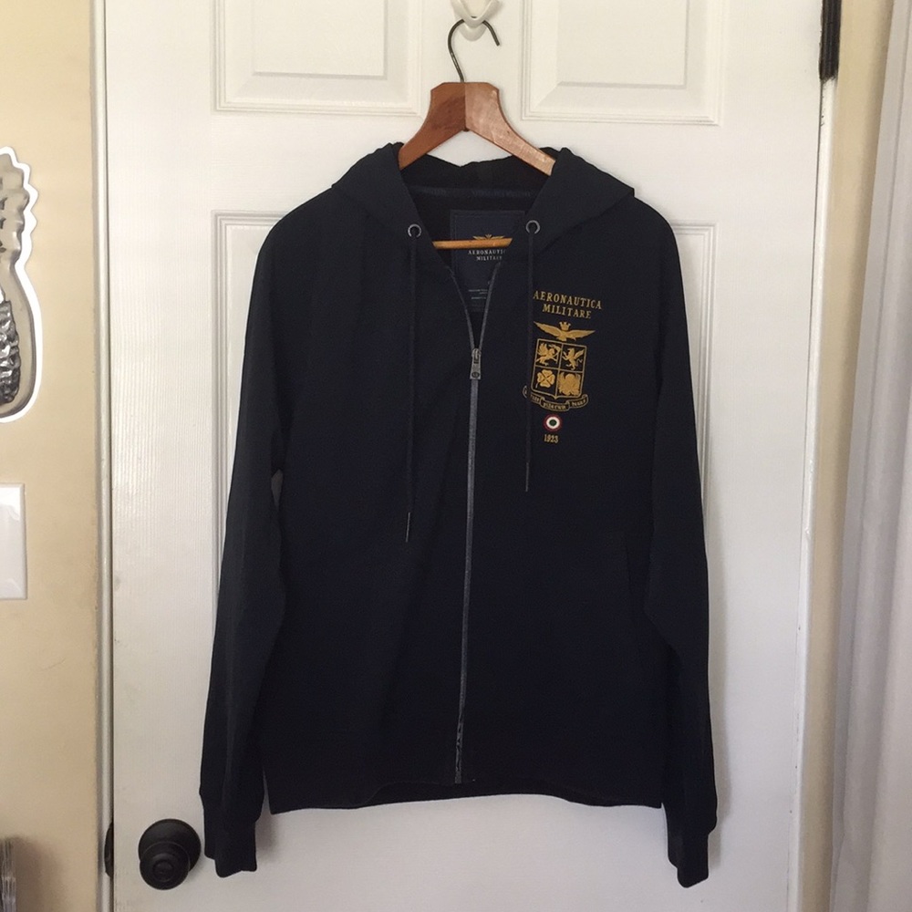 Aeronautica Militare Water Resistant Zip Up Hoodie